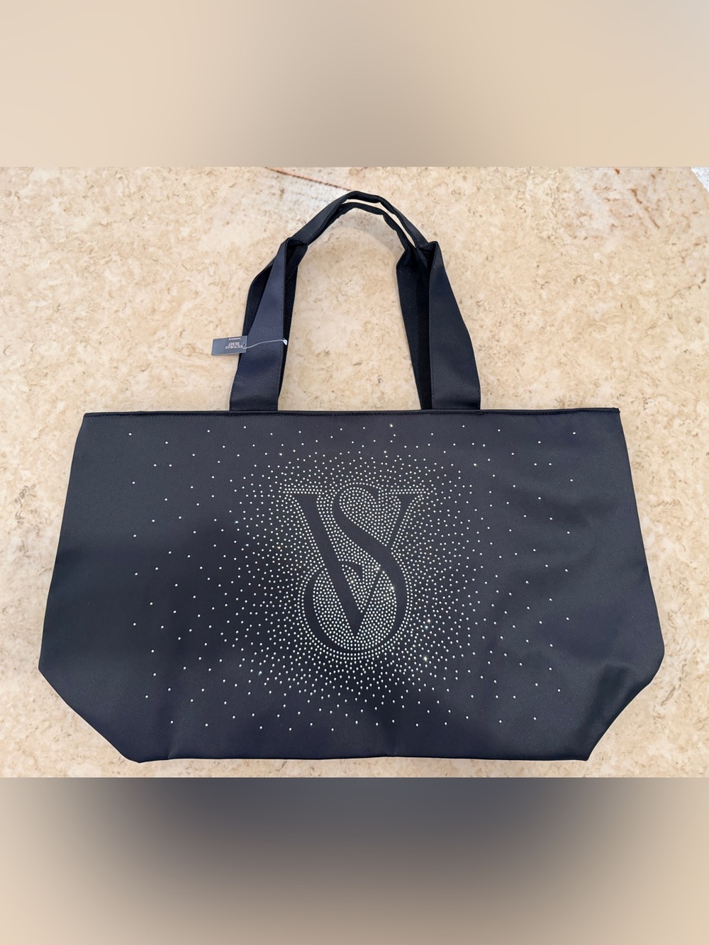 Victoria's Secret Black Tote with Crystal VS Logo NWT